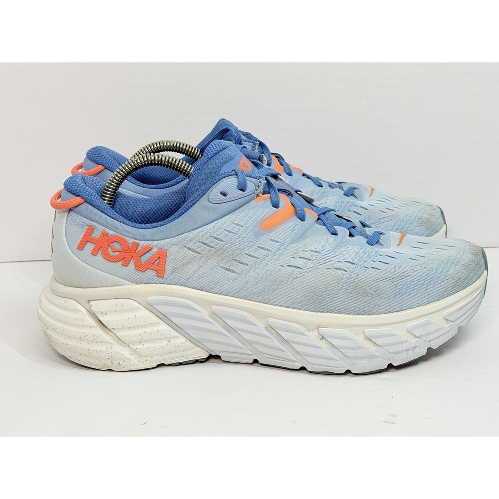 HOKA One One Gaviota 4 Running Shoes Blue Coral Women's 10.5B 1123199 BFPA